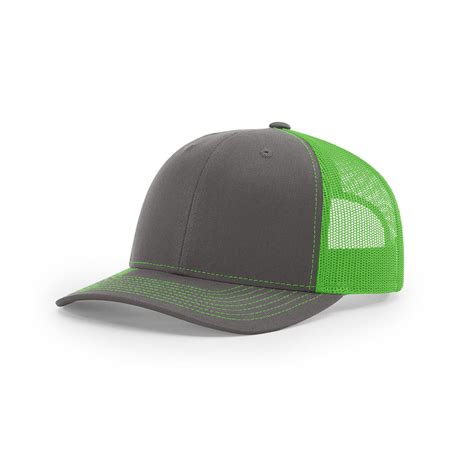 Richardson Charcoal/Neon Green Mesh Split Trucker Hat