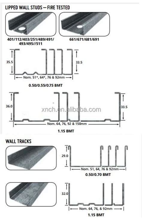 High Tensile Galvanized Steel Stud Sizes Metric - Buy Structural Steel ...