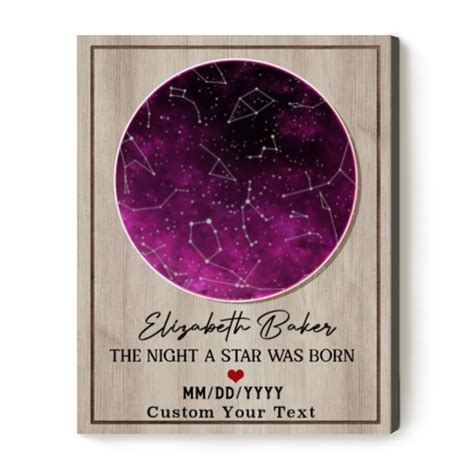 Custom Constellation Map Canvas, Birthday Star Map Print, Star Map Birthday Gifts, Personalized ...