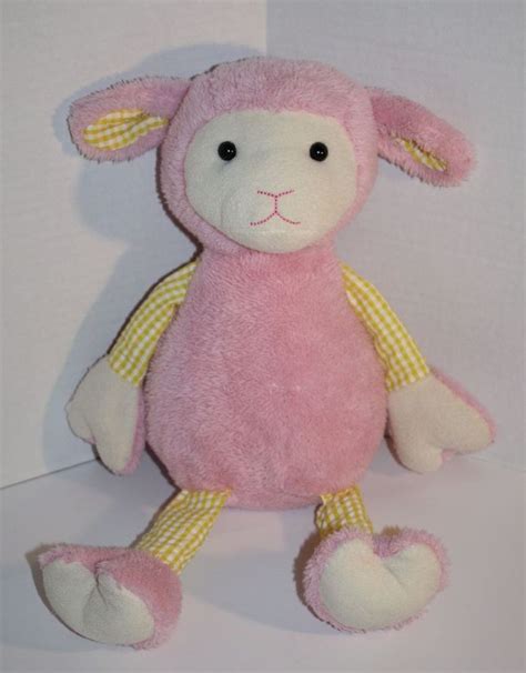 Animal Adventure Pink LAMB Big Stuffed SHEEP Plush Sherpa Yellow ...