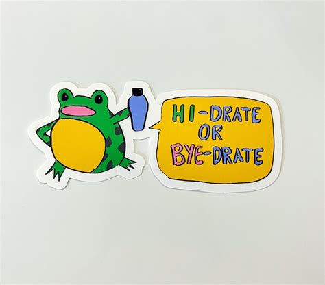 Sassy Hydrate Water Bottle Frog Sticker - Etsy