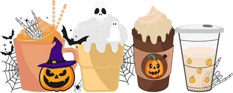 Retro Halloween spooky. Halloween Coffee 26467852 Vector Art at Vecteezy