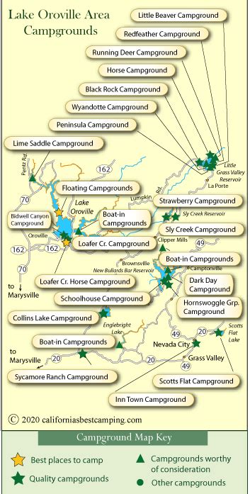 Lake Oroville Area Campground Map