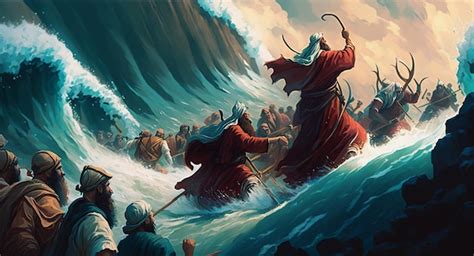 Premium Photo | Exodus of the bible Moses crossing the Red Sea