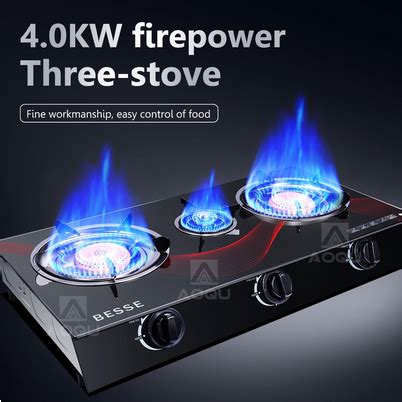 Gas stove 3 burner gas stove desktop 4.0KW firepower design energy saving and high efficiency ...