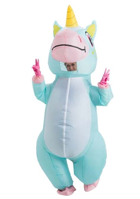 Adult Inflatable Blue Unicorn Costume | Inflatable Costumes