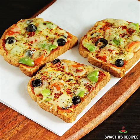 Bread Pizza Recipe in Oven, Tawa & Air Fryer - Swasthi's Recipes