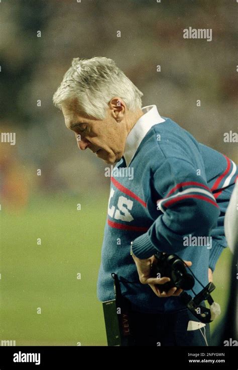 Buffalo Bills coach Marv Levy reacts during fourth quarter of the Super Bowl XXV action at Tampa ...