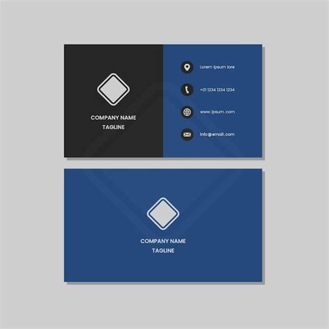 Premium Vector | Business card mockup template blue