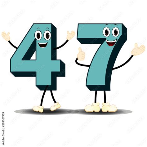 Number Forty Seven - Cartoon Vector Image Stock Vector | Adobe Stock