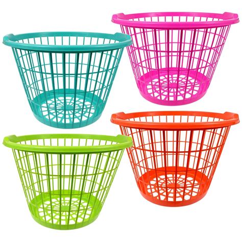 Large Colorful Plastic Laundry Baskets, 17.5x11.875 in. | Plastic laundry basket, Laundry basket ...