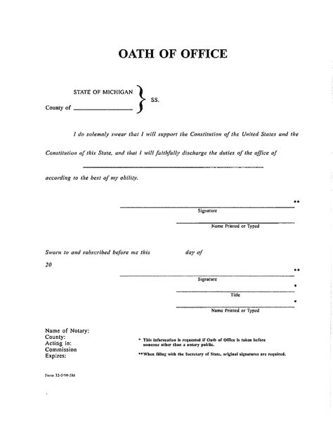 Oath Of Office Printable