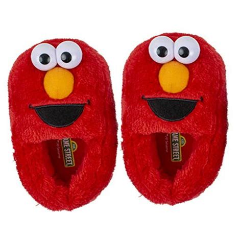 Sesame Street Elmo Slippers, Easy Slip On Plush Slippers (5-6 M US ...