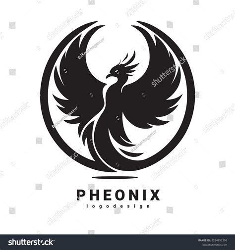 Phoenix Logo Design Icon Design Black Stock Vector (Royalty Free ...