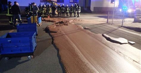 German Street Gets Paved with Chocolate After Candy Factory Accident - alt_driver