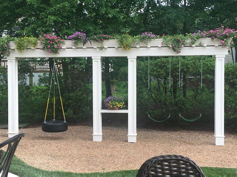 Custom pergola swing set #WhatArePergolasUsedFor | Backyard shade, Swing set diy, Backyard play