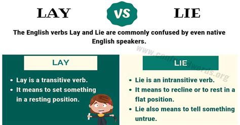 Difference Between Lie And Lay With Examples