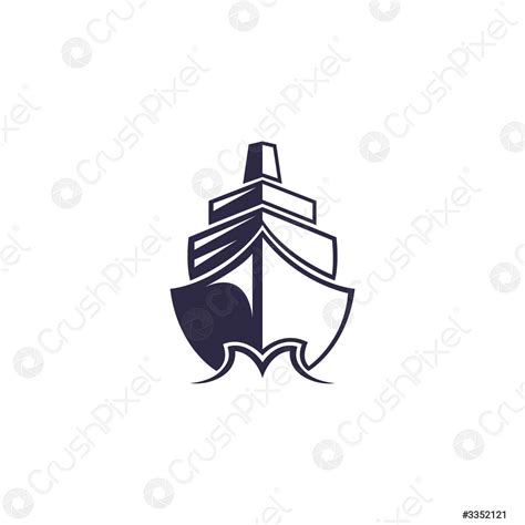 Ship vector logo template illustration isolated on white background ...