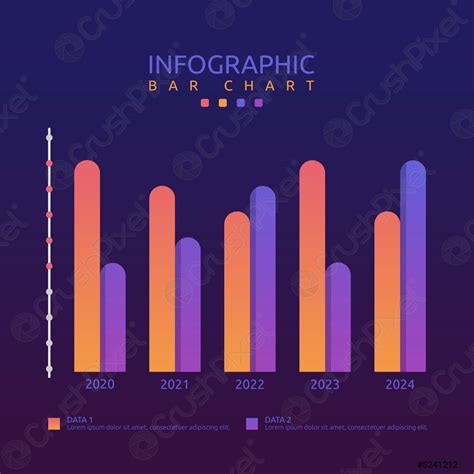 Multiple Bar Graph Chart Statistic Data Infographic Template - stock vector 5241212 | Crushpixel
