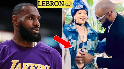 Lebron James met Rihanna in France | Lebron touched her pregnant belly | Lebron James - YouTube