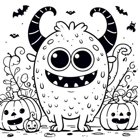 Happy Halloween Monster coloring page - Download, Print or Color Online ...