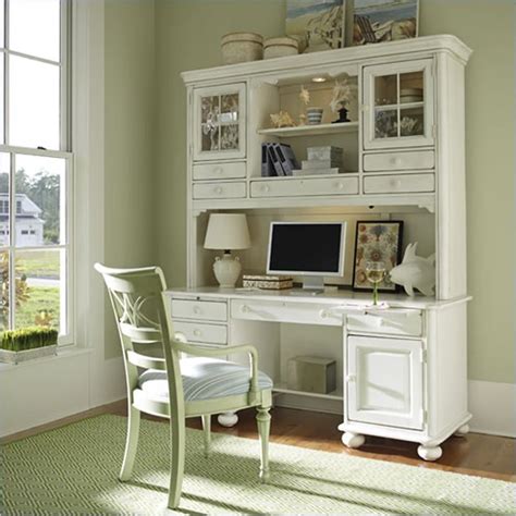 White Executive Desk With Hutch - Ana-Candelaioull