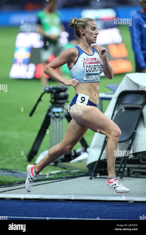 Melissa Courtney-Bryant running 5000 meters at the European Athletics Championships in Berlin ...