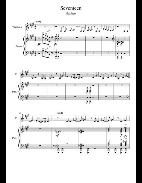 Seventeen - Heathers sheet music for Piano, Voice download free in PDF or MIDI