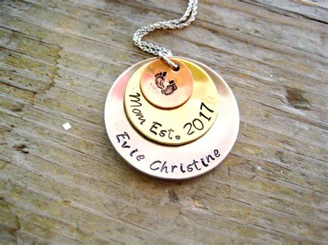 NEW MOM GIFT New Mom Jewelry New Mom Necklace Personalized - Etsy