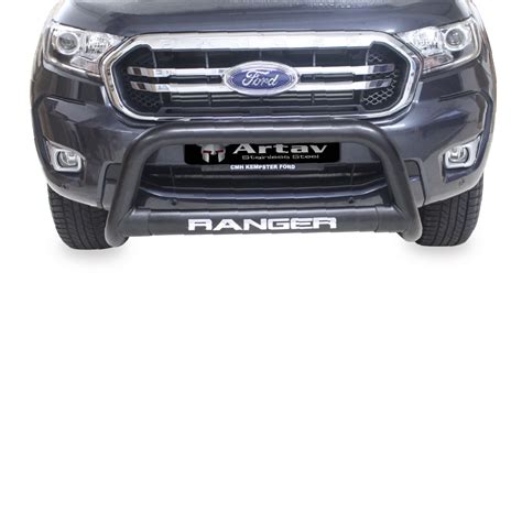 Ford Ranger T6 Facelift Nudge Bar Black | Artav Stainless Steel