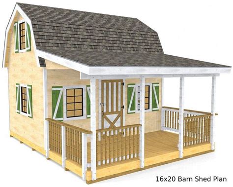 DIY Barn Shed Plans | 12x14, 16x20, 20x24 | Two Story & Front Porch – Paul's Sheds | Shed ...