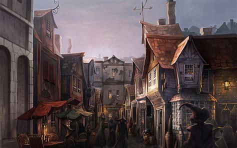 HD wallpaper: alley, art, artwork, diagon, digital, fantasy, fictional ...