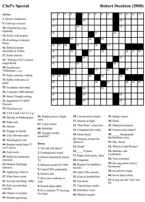 Printable Nyt Crossword Puzzles - Printable Crossword Puzzles