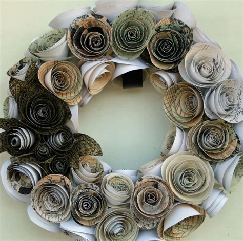 Handmade Paper Rose Wreath by DyJo Designs | CustomMade.com