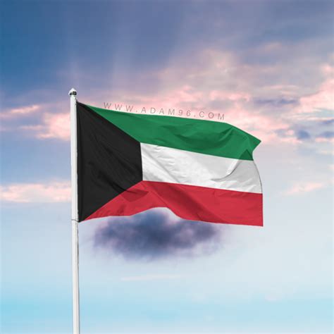 تحميل علم الكويت يرفرف خلفية علم الكويت عالية الدقة Kuwait Flag