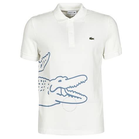 Lacoste Men's Crocodile Print Cotton Pique Regular Fit Polo Shirt, Brand Size 3 (Small) PH9739 ...