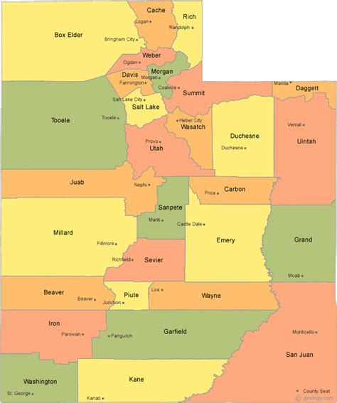 Utah County Map | County map, Utah, Utah county