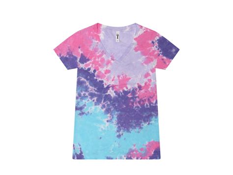 Cotton Candy V-Neck Tie Dye T-Shirts Adult Colortone | Zandy's Bargains