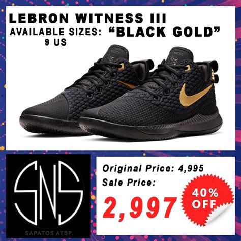 Lebron Witness 3 Black Gold, Men's Fashion, Footwear, Sneakers on Carousell