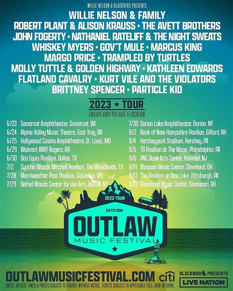 Willie Nelson Reveals Outlaw Music Festival Lineup Featuring John Fogerty, The Avett Brothers ...