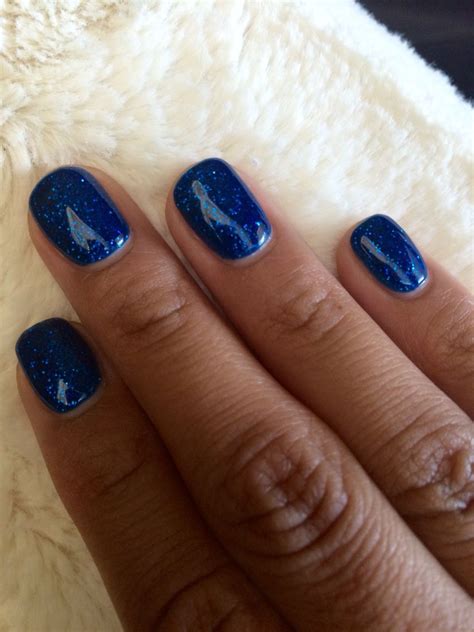 Midnight blue nails with glitter! | Blue glitter nails, Blue nails, Glitter gel nails