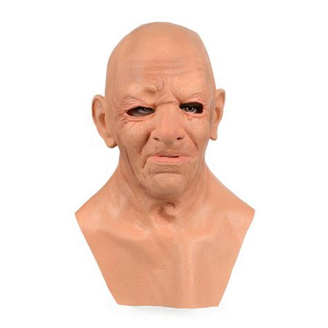 Realistic Latex Face Mask Halloween Cosplay Old Man Costume Disguise Fancy Dress | eBay