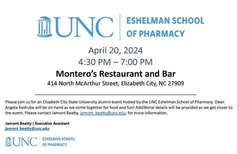 Elizabeth City State University Alumni Event - UNC Eshelman School of ...