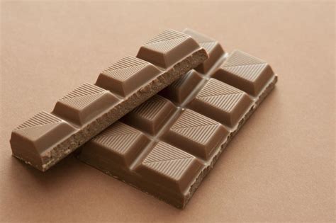 Squares of milk chocolate from a candy bar - Free Stock Image