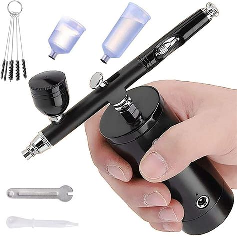 Autolock Cordless Airbrush,Mini Air Compressor Spray Gun Airbrush Kit with Cleaning Tools for ...