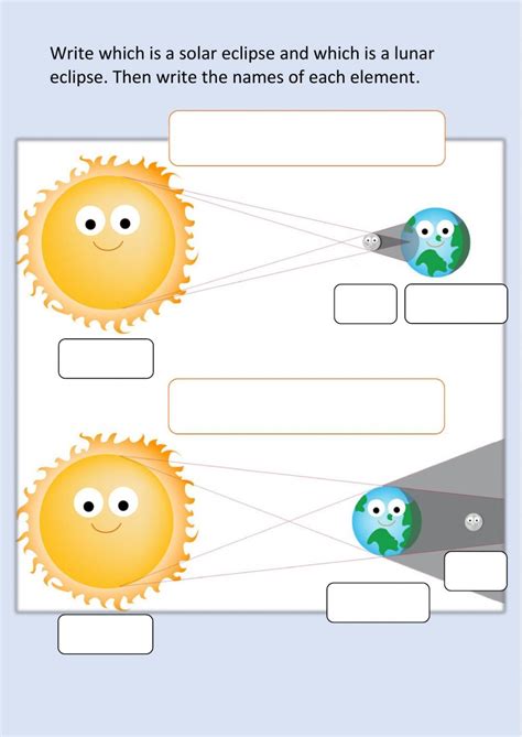 Solar and lunar eclipses online worksheet for 4º. You can do the exercises online or download ...