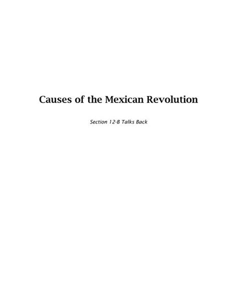 Causes of the Mexican Revolution