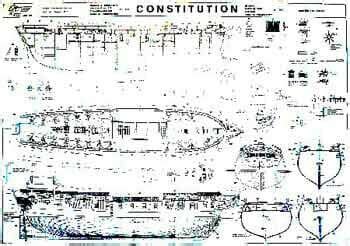 USS Constitution Model Ship Plans - Mantua (MA913)