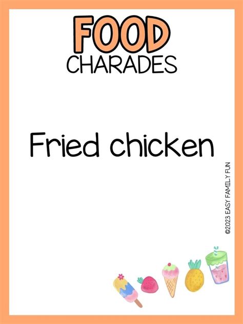 80 Fun Food Charades Ideas + Printable