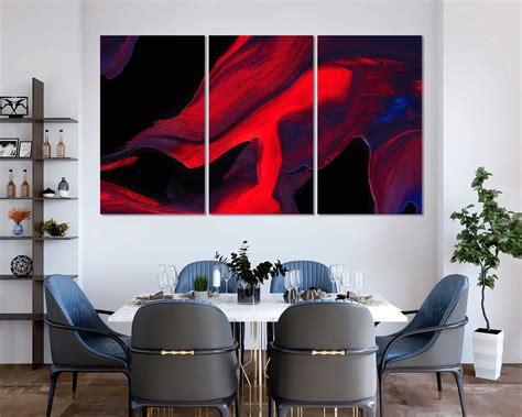 Red Abstract Canvas Art Stylish Abstract Art Print on Canvas - Etsy